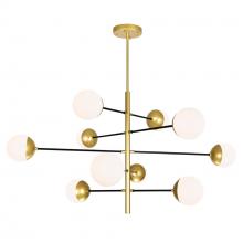 CWI LIGHTING 1226P38-10-169 - Compass 10 Light Chandelier With Medallion Gold Finish