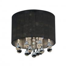 CWI LIGHTING 5006C10C-R (B) - Water Drop 4 Light Drum Shade Flush Mount With Chrome Finish