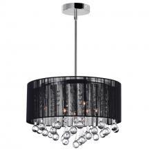 CWI LIGHTING 5006P18C-R(B) - Water Drop 6 Light Drum Shade Chandelier With Chrome Finish