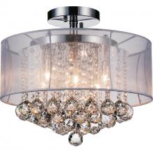 CWI LIGHTING 5062C16C (Clear + W) - Radiant 6 Light Drum Shade Flush Mount With Chrome Finish