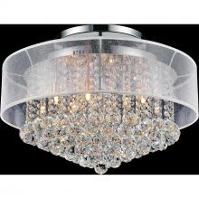 CWI LIGHTING 5062C24C (Clear + W) - Radiant 12 Light Drum Shade Flush Mount With Chrome Finish