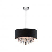 CWI LIGHTING 5443P14C (Black) - Dash 3 Light Drum Shade Chandelier With Chrome Finish