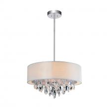 CWI LIGHTING 5443P14C (Off White) - Dash 3 Light Drum Shade Chandelier With Chrome Finish