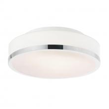 CWI LIGHTING 5479C10SN-R - Frosted 2 Light Drum Shade Flush Mount With Satin Nickel Finish