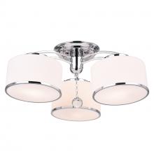 CWI LIGHTING 5479C24C-3 - Frosted 3 Light Drum Shade Flush Mount With Chrome Finish