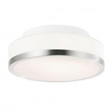 CWI LIGHTING 5479C8SN-R - Frosted 1 Light Drum Shade Flush Mount With Satin Nickel Finish