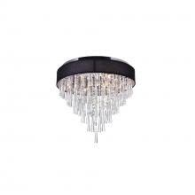 CWI LIGHTING 5523C22C (Black) - Franca 8 Light Drum Shade Flush Mount With Chrome Finish