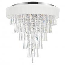 CWI LIGHTING 5523C22C (Off White) - Franca 8 Light Drum Shade Flush Mount With Chrome Finish