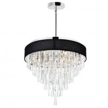 CWI LIGHTING 5523P22C (Black) - Franca 8 Light Drum Shade Chandelier With Chrome Finish