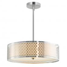 CWI LIGHTING 5555P22SN - Mikayla 5 Light Drum Shade Chandelier With Satin Nickel Finish