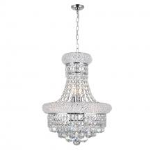 CWI LIGHTING 8001P14C - Empire 6 Light Chandelier With Chrome Finish