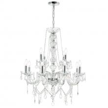 CWI LIGHTING 8023P30C - Princeton 12 Light Down Chandelier With Chrome Finish