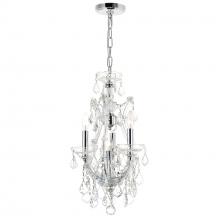 CWI LIGHTING 8311P12C-3 - Maria Theresa 4 Light Up Mini Chandelier With Chrome Finish