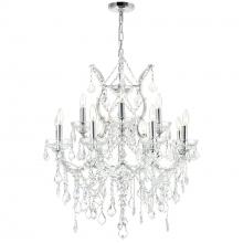 CWI LIGHTING 8311P30C-13 (Clear) - Maria Theresa 13 Light Up Chandelier With Chrome Finish