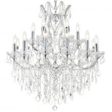 CWI LIGHTING 8311P32C-19 (Clear) - Maria Theresa 19 Light Up Chandelier With Chrome Finish