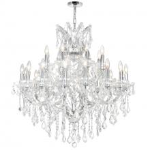 CWI LIGHTING 8318P36C-25 (Clear) - Maria Theresa 25 Light Up Chandelier With Chrome Finish