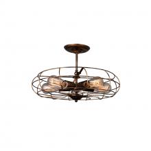 CWI LIGHTING 9606C19-5-128 - Pamela 5 Light Flush Mount With Antique Copper Finish