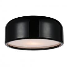 CWI LIGHTING 9688C14-2-171 - Campton 2 Light Drum Shade Flush Mount With Black Finish