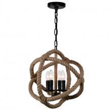 CWI LIGHTING 9706P17-4-101 - Padma 4 Light Up Chandelier With Black Finish