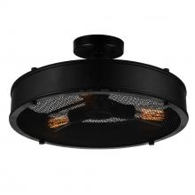 CWI LIGHTING 9904C16-3-101 - Tigris 3 Light Drum Shade Flush Mount With Black Finish