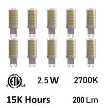 CWI LIGHTING G9K2700-10 - 2.5 Watt G9 LED Bulb 3000K (Set of 10)