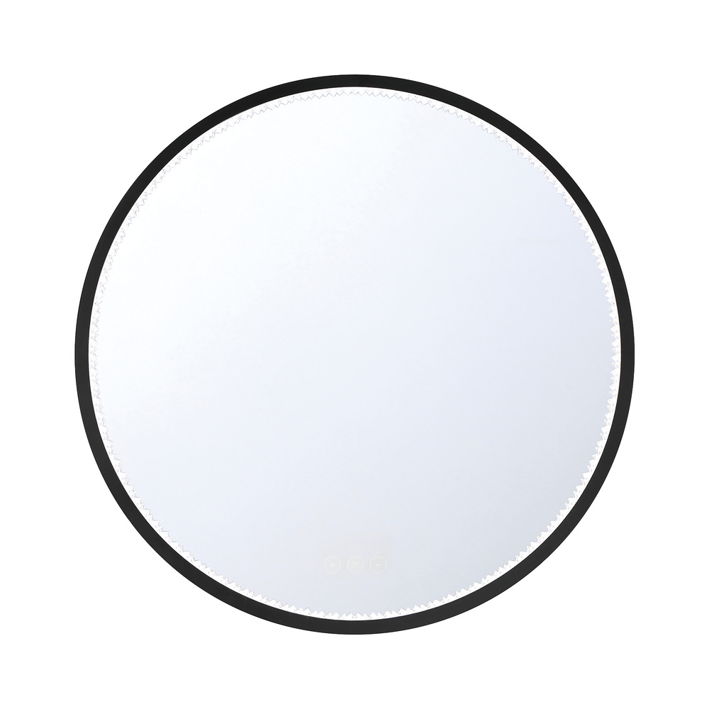 Cerissa 30" Round Mirror in Black