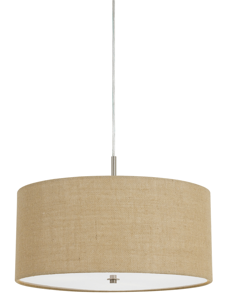 60W X 3 Addison Burlap Drum Pendant