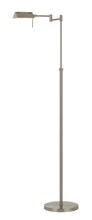 CAL Lighting BO-2844FL-1-BS - Clemson Metal LED 10W, 780 Lumen, 3K Pharmacy Swing Arm Adjustable Floor Lamp With Dimmer Switch