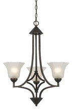 CAL Lighting FX-3551/3 - 30.5" Tall Iron and Glass Pendant in Dark Bronze Finish