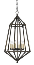 CAL Lighting FX-3594-6 - 33" Inch Tall Metal Pendant in Dark Bronze Finish