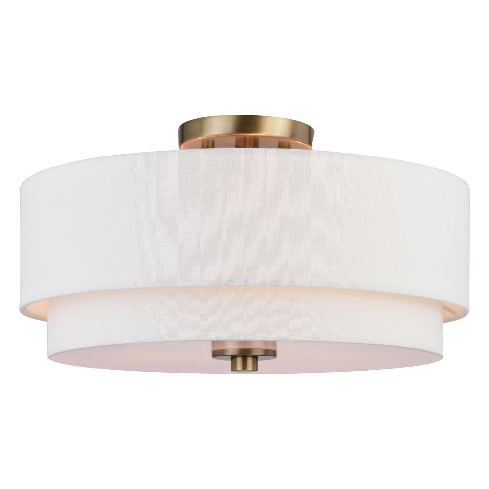 Burnaby 16-in Semi-Flush Mount Matte Brass