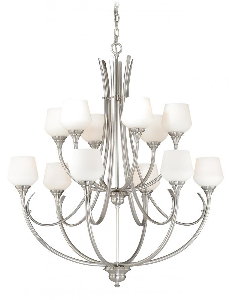 Grafton 12L Chandelier Satin Nickel