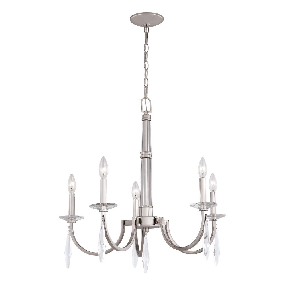 Hoyne 5 Light Chandelier Polished Nickel