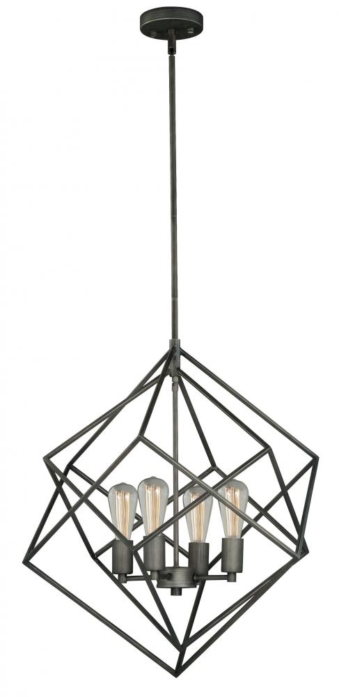 Rad 23.5-in. 4 Light Pendant Warm Pewter