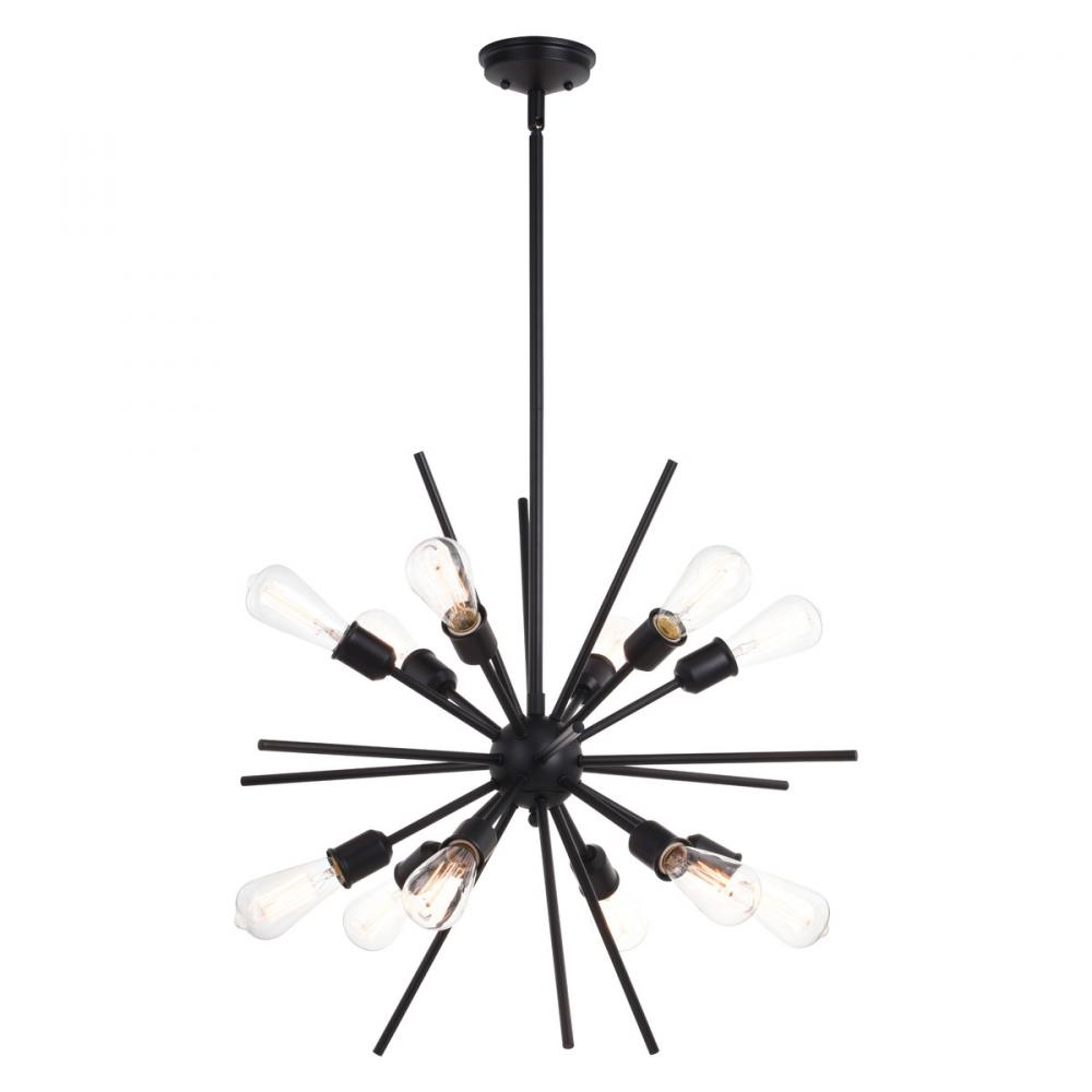 Estelle 27.5 in. 12 Light Pendant Matte Black