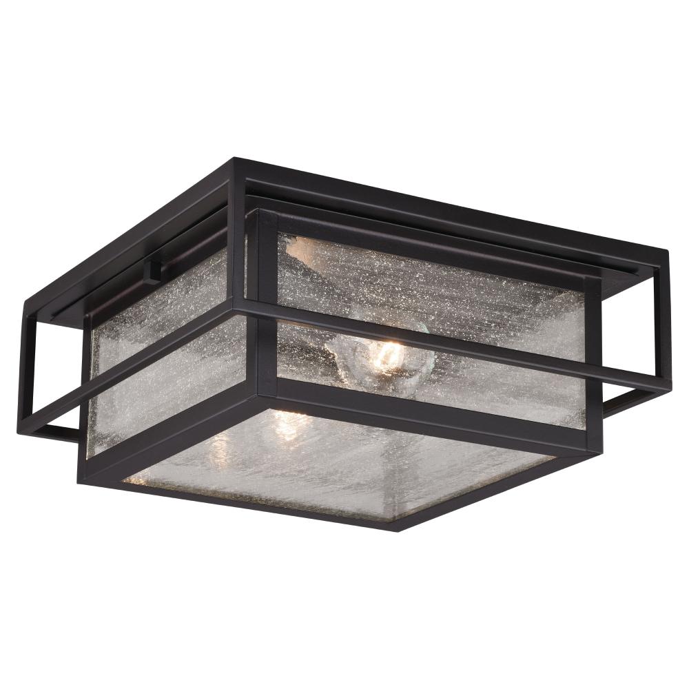 Hyde Park 12-in Outdoor Flush Mount Ceiling Light Espresso Bronze