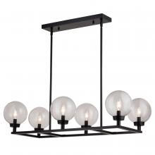 Vaxcel International H0278 - Lander 35-in. 6 Light Linear Chandelier Matte Black