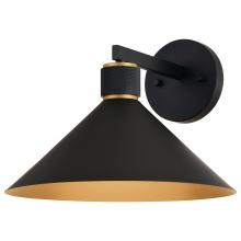 Vaxcel International T0682 - Dunbar 12-in Outdoor Wall Light Matte Black and Gold