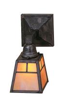 Arroyo Craftsman AS-1TTN-BK - a-line shade one light sconce with t-bar overlay