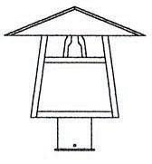 Arroyo Craftsman CP-12BM-MB - 12" carmel post mount with bungalow overlay