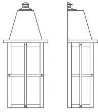 Arroyo Craftsman HW-8LAM-VP - 8" hartford long body flush wall mount