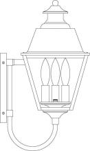 Arroyo Craftsman INB-8MRRM-P - 8" inverness wall mount with metal roof