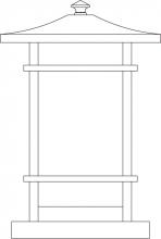 Arroyo Craftsman KAC-7TSCS-P - 7" katsura column mount with toshi overlay