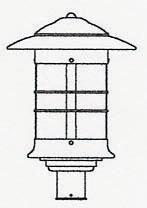 Arroyo Craftsman NP-14RM-RC - 14" newport post mount fixture