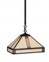 Arroyo Craftsman PSH-12RM-BK - 12" prairie stem hung pendant