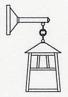 Arroyo Craftsman RB-8WO-BK - 8" raymond wall mount