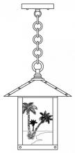 Arroyo Craftsman TRH-9PTWO-MB - 9" timber ridge pendant with palm tree  filigree