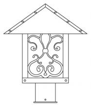 Arroyo Craftsman TRP-12ASWO-S - 12" timber ridge post mount with ashbury  filigree