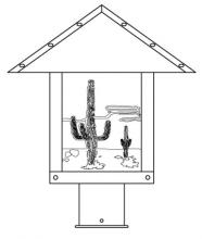 Arroyo Craftsman TRP-12CTGW-P - 12" timber ridge post mount with cactus  filigree