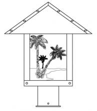 Arroyo Craftsman TRP-12PTOF-MB - 12" timber ridge post mount with palm tree  filigree